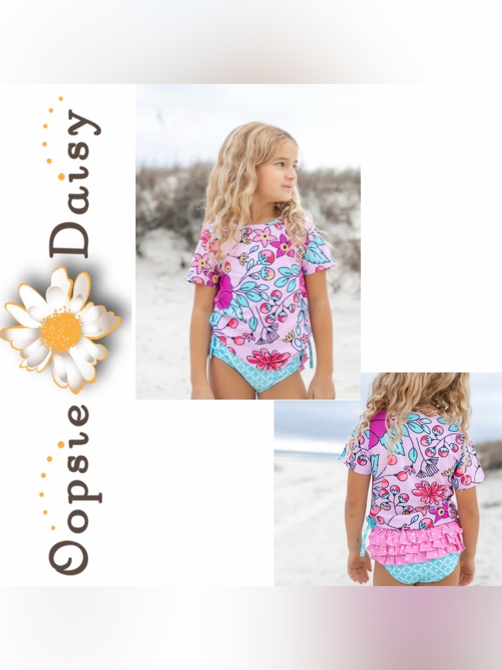 Girls 2 Piece Rashguard Swimsuit